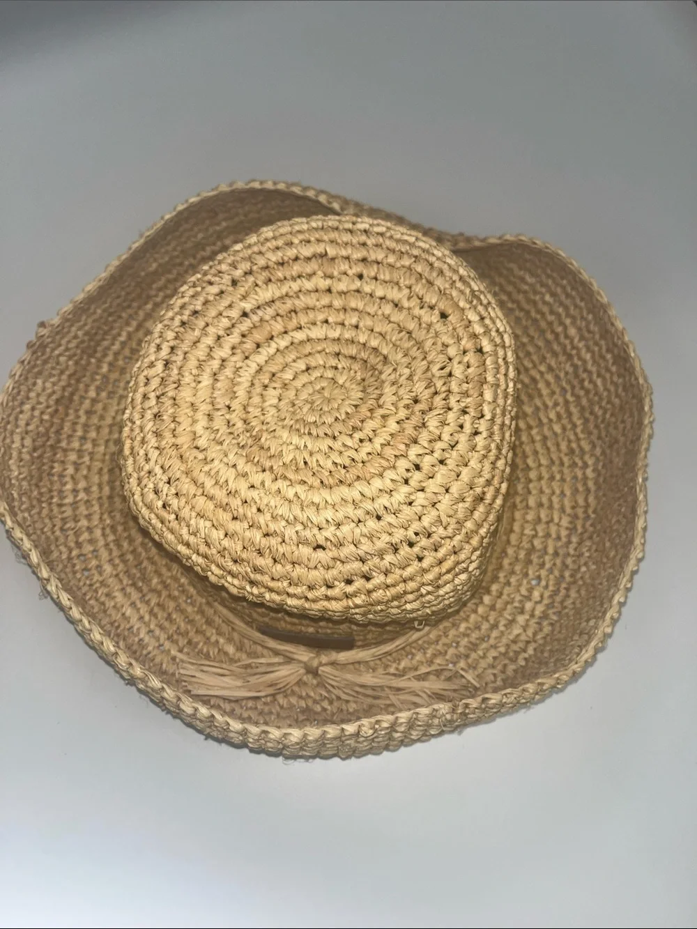 Nine West Beige Woven Straw / Raffia Sun Hat with band